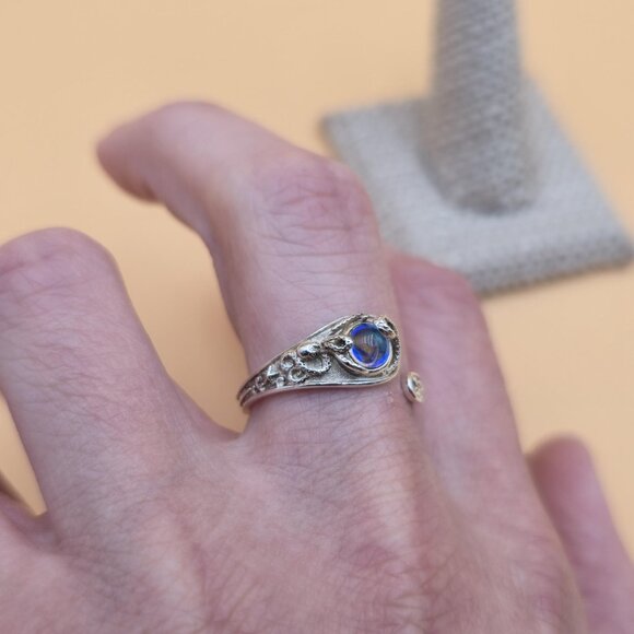 Size 9.5 Sterling Silver Squid Octopus Nautical Beach Band Ring A4764 - Picture 3 of 9